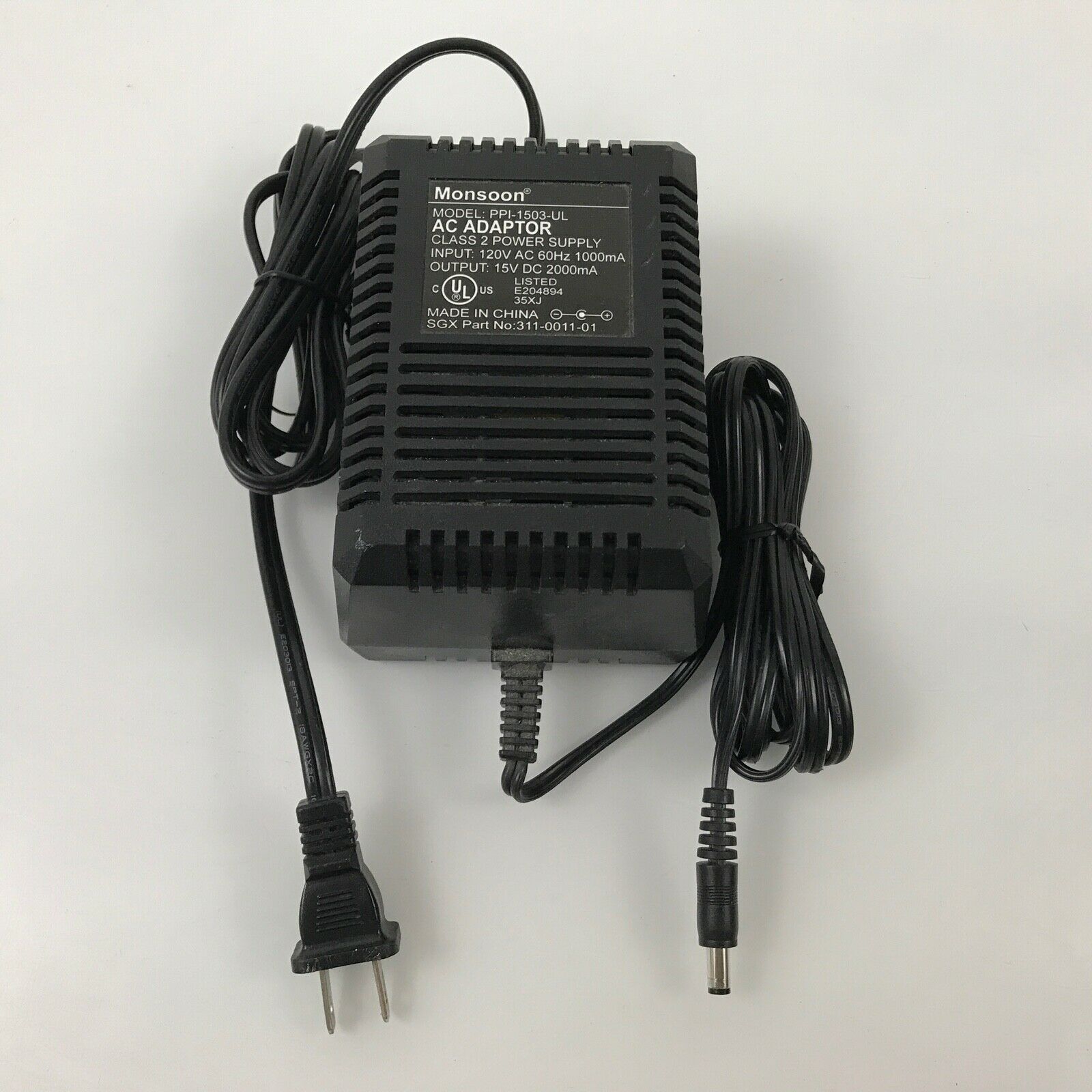 NEW 15V DC 2000mA Monsoon AC Adapter PPI-1503-UL Switching Power Supply Cord Charger